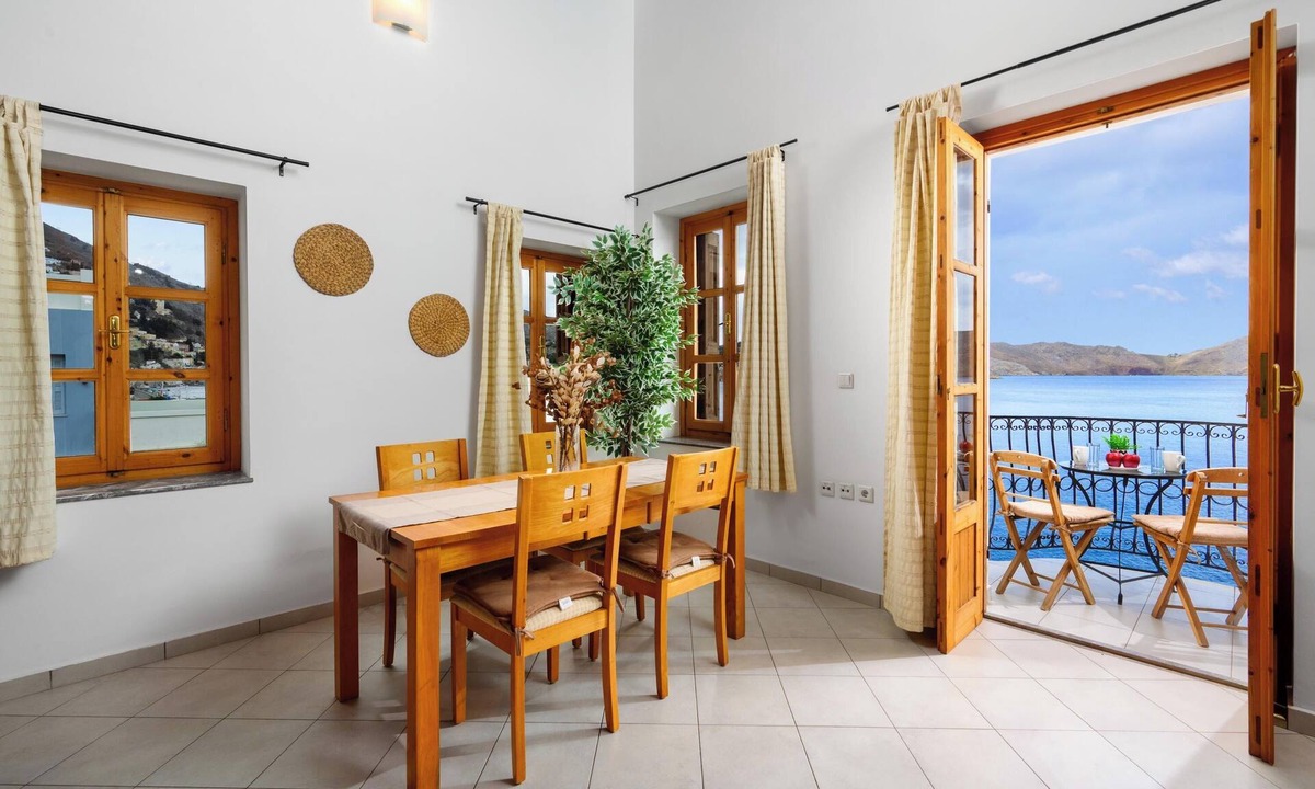 Symi Apartment | 1st floor Red - Over The Sea Apartments with sea view