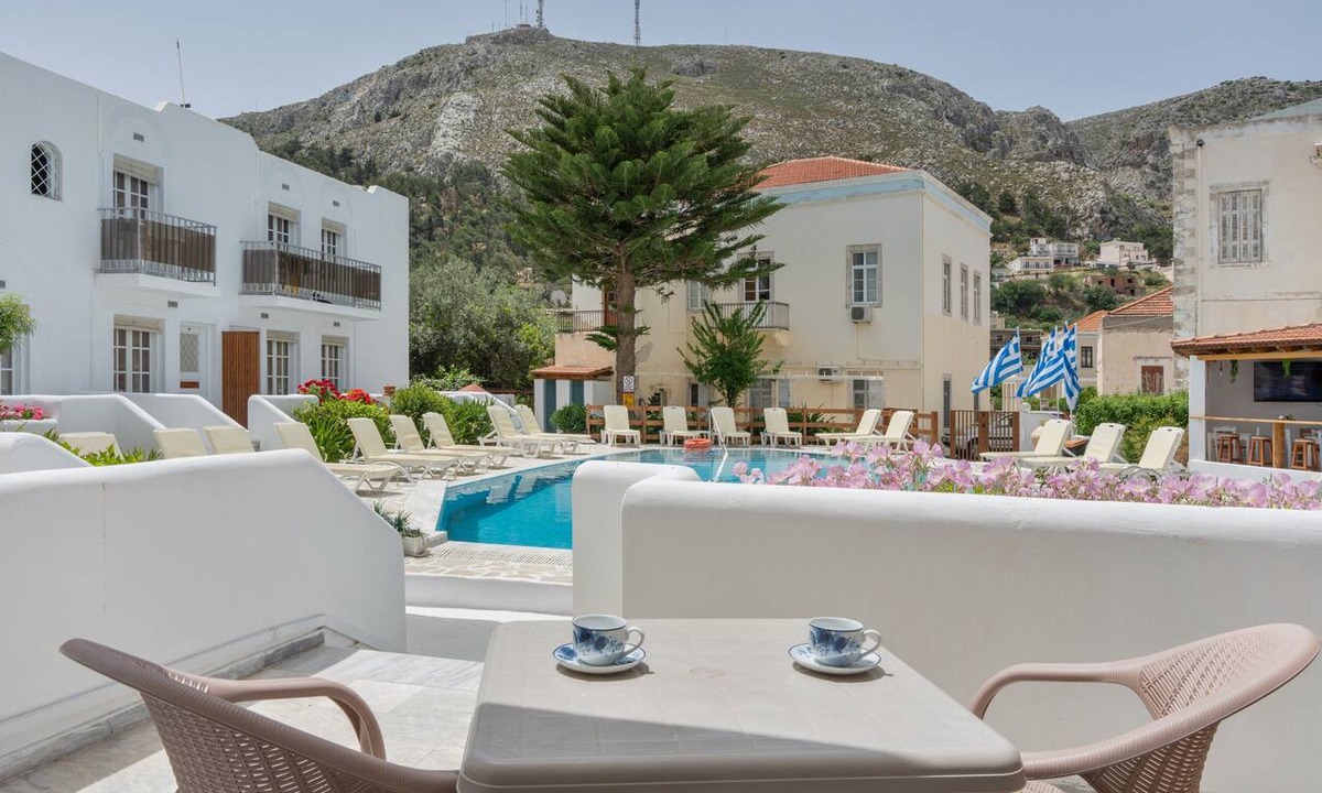 Kalymnos Town Apartment | Apartment 'Double Room No 1' with Mountain View, Wi-Fi and Air Conditioning