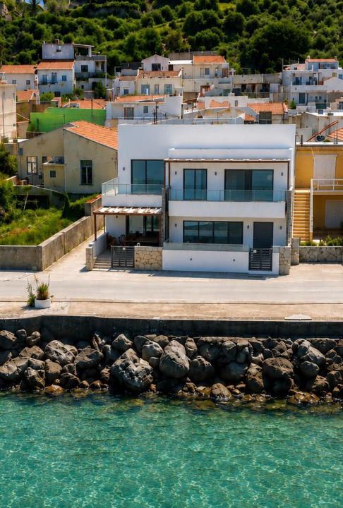 Kalyves Villa | Aqua Vista-Villa Horizon Luxury Sea front villa with Jacuzzi & Endless sea view