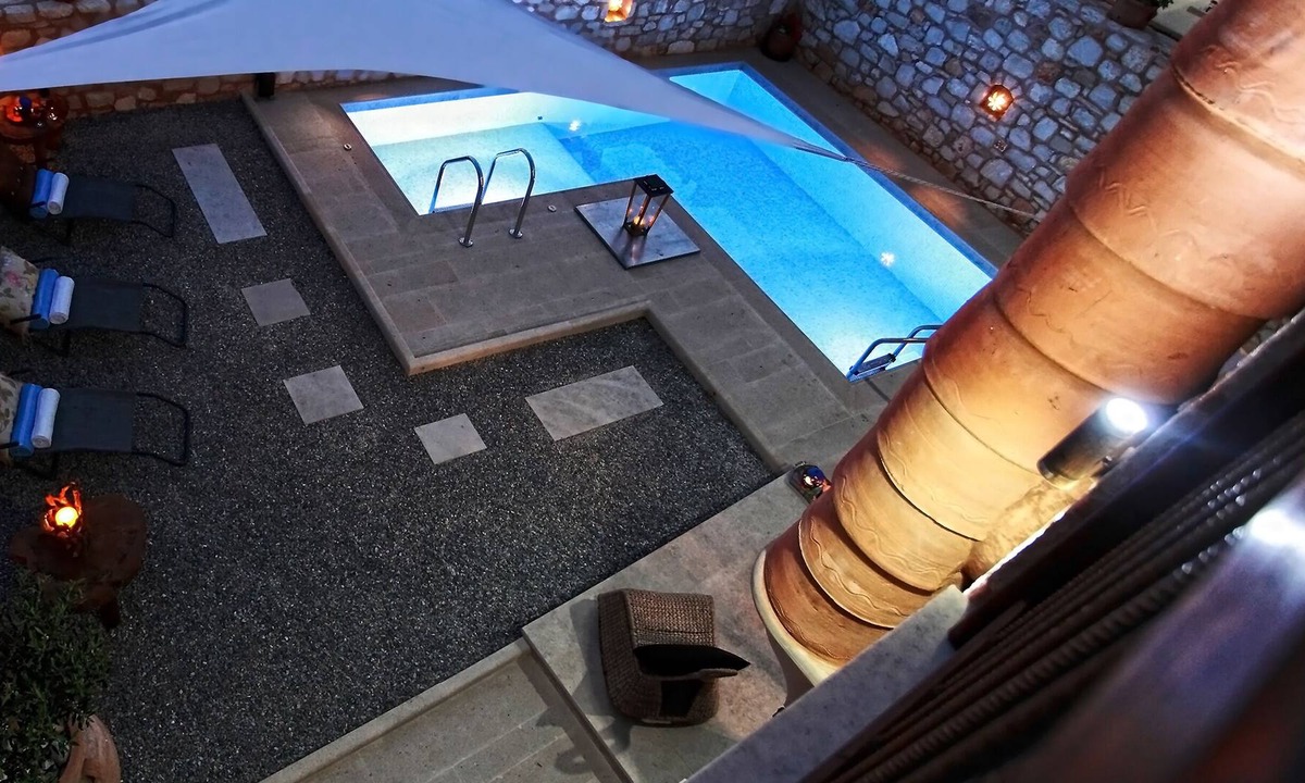 Roumeli Villa | Eco-friendly stone villa with private pool and jacuzzi near the sea