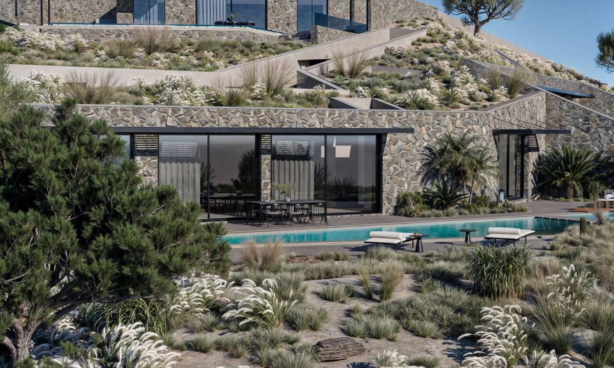 Agios Vasileios Villa | Luxury CaveStyle Smart Feature Villa Morfeas, Mountain View in Neromai Residence