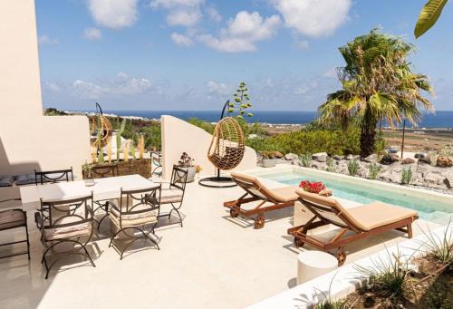 Finikia Villa | Luxury Santorini Villa 3 Bedroom Villa Private Jetted Pool With Sea View