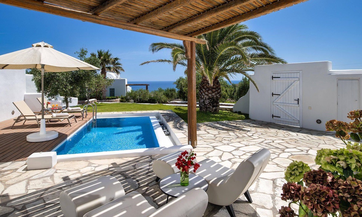 Kamari Villa | My Rental Homes - Guest House Livas with private pool, panoramic views