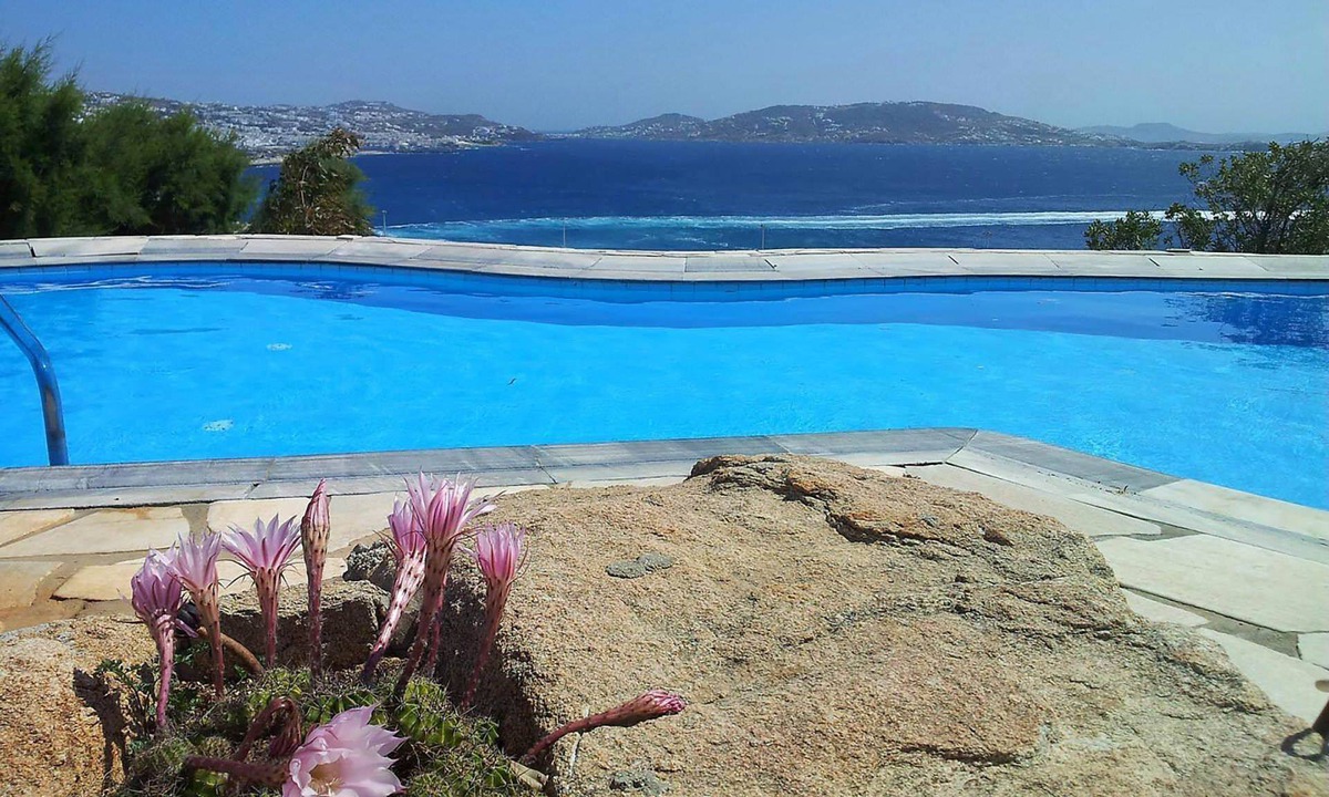 Tourlos Villa | My Rental Homes - Villa Rose 1, only 1 km from Agios Stefanos beach. Shared pool