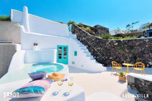 Vourvoulos Villa | Traditional Cave Villas with Jacuzzi, Terrace and Sea view - Sando