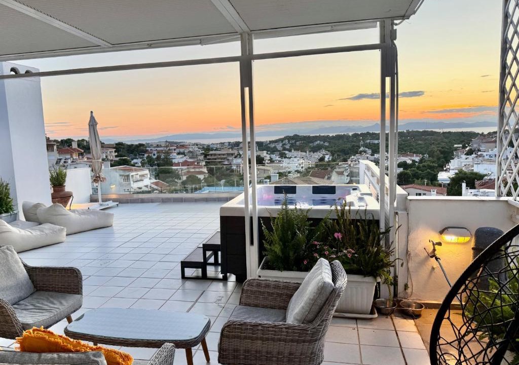 Vari-Voula-Vouliagmeni Apartment | Villasonboard 3 Bed Penthouse Veranda Beach view jacuzzi Vouliagmeni Riviera