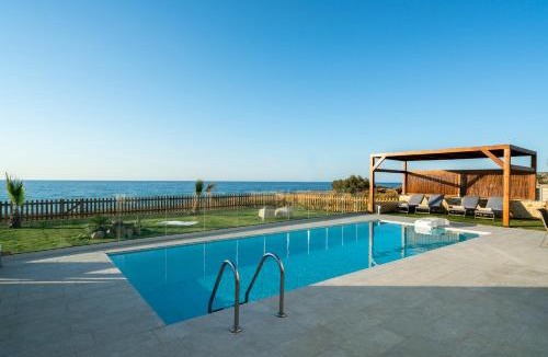 Rethymno Villa | Beachfront Nymphes Aigli with Private Pool, Children Area & BBQ
