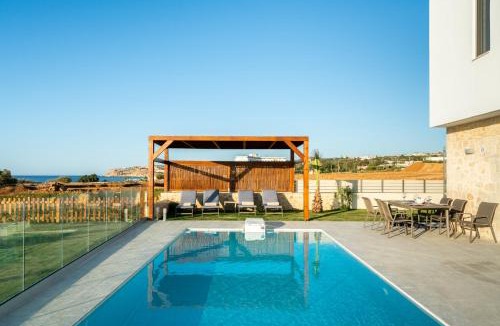 Rethymno Villa | Beachfront Nymphes Aigli with Private Pool, Children Area & BBQ