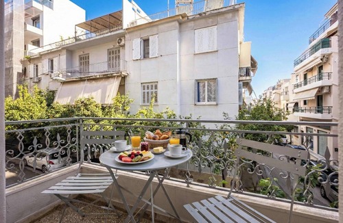 Vyronas Apartment | Bright Cozy 2BR l Private Balcony & Work Corner