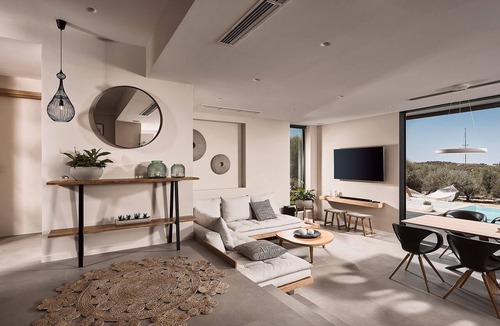 Akrotiri Villa | Carpos Villa, Minimal Design Living in Olive Grove