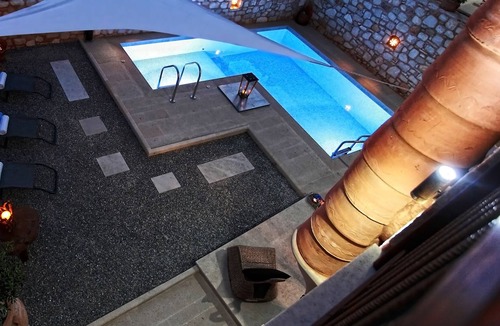 Roumeli Villa | Eco-friendly stone villa with private pool and jacuzzi near the sea