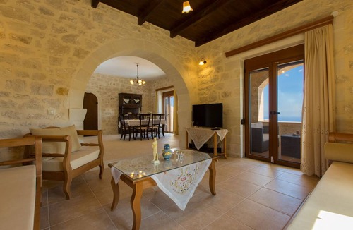 Kato Valsamonero Villa | Faethon, eco stone villa with private pool and sea view