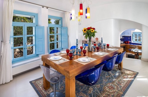 Kamari Villa | Villa Almyra, Divine Sea Views, Private Pool, Furnished Terrace, Indoor.