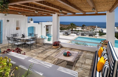 Kamari Villa | Villa Almyra, Divine Sea Views, Private Pool, Furnished Terrace, Indoor.