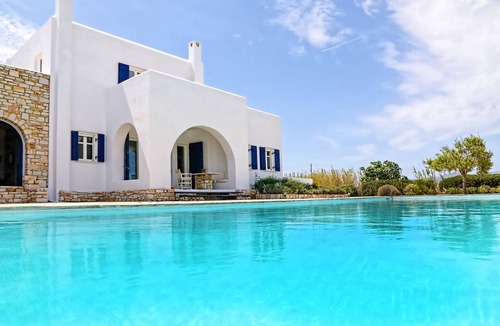 Paros Villa | Villa Haroula, Private Pool Villa with Panoramic Aegean Sea and Sunset View.