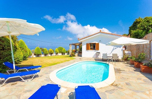 Glossa Villa | Villa Katerina: Private Pool, Sea Views, A/C, WiFi