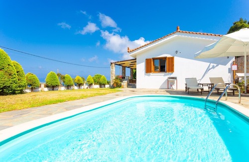 Glossa Villa | Villa Katerina: Private Pool, Sea Views, A/C, WiFi