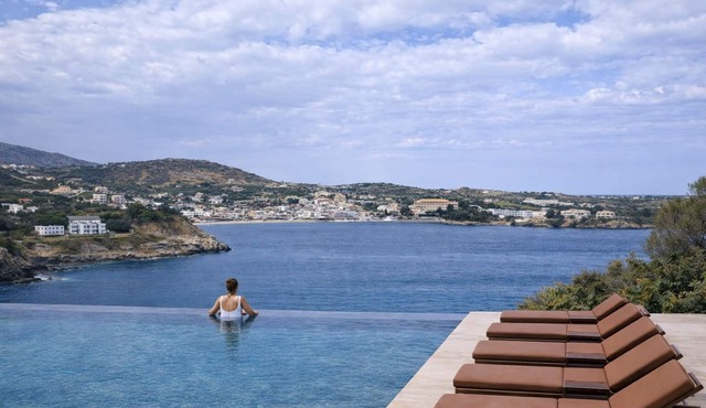 Azure Vista Villa, with Pool, SeaViews & PlayTent in Agia Pelagia Heraklion