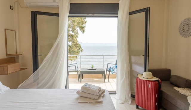 BlueWaves hotel has 5 privete villas, studios & apartments in frond of the see. in Plomari