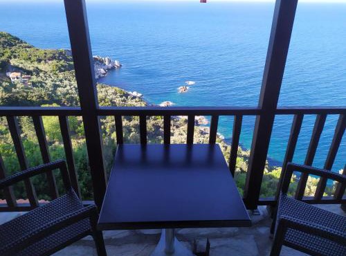 Double studio room in front of the sea in Tsagarada