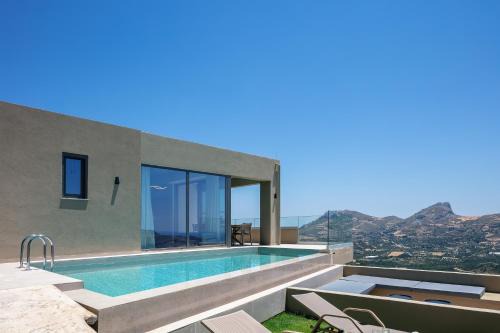 Epsilon Villa, Private Swimming Pool Garden, Panoramic Sunset in Rethymno