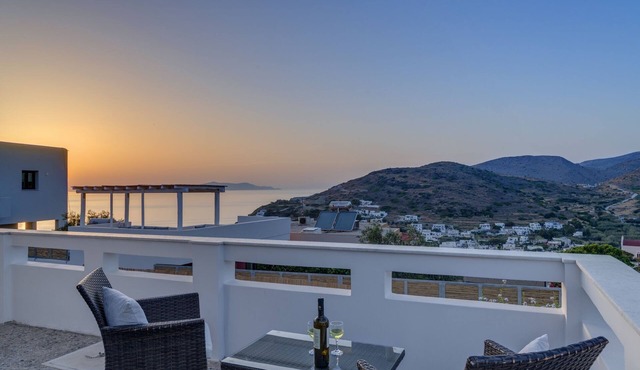 Family house with sunset and sea view. in Syros