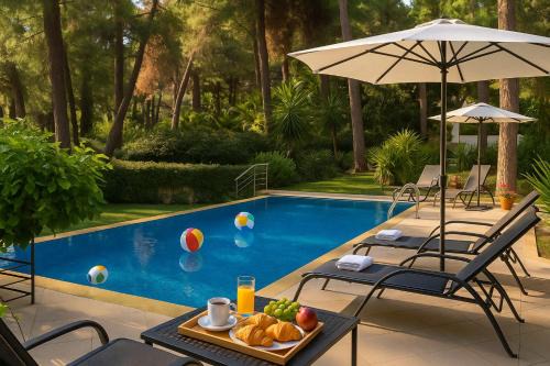 Hera's Resort with Private Pool and Lush Garden in Sani Beach