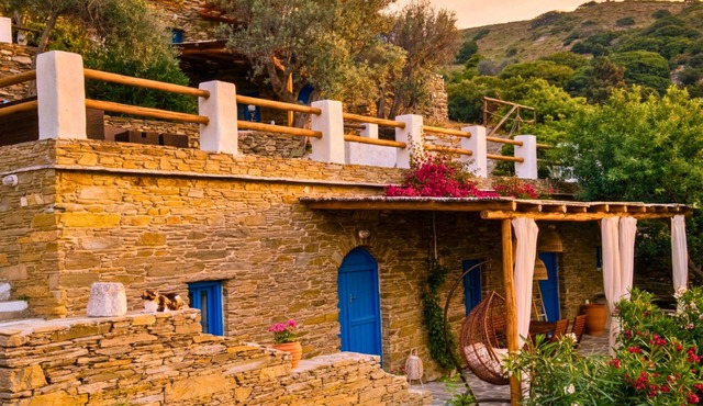 Kotseli Garden Residence on Andros Island: Pool, Seaview & Sunset in Epano Fellos