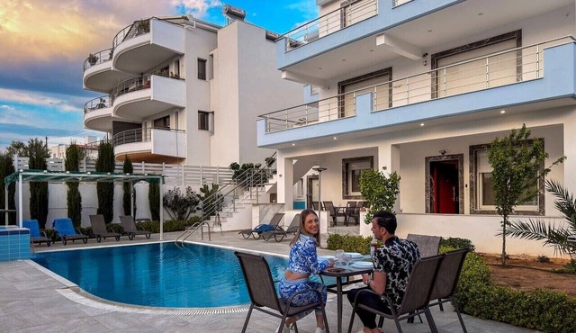 Loutra Horizon Residence | Balcony Pool & Sea View in Loutra Oreas Elenis