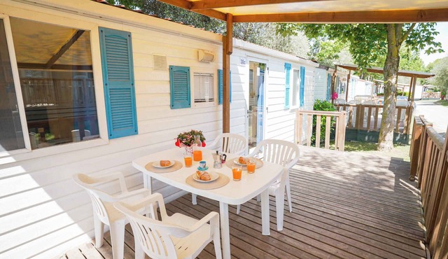 Mobilehome with air conditioning, terrace and pool in Sami