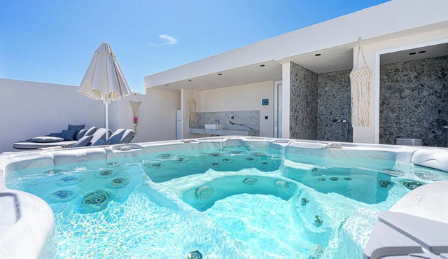 Property title Adults-Only Sea View Suite with Private Rooftop Jacuzzi in Kalithies