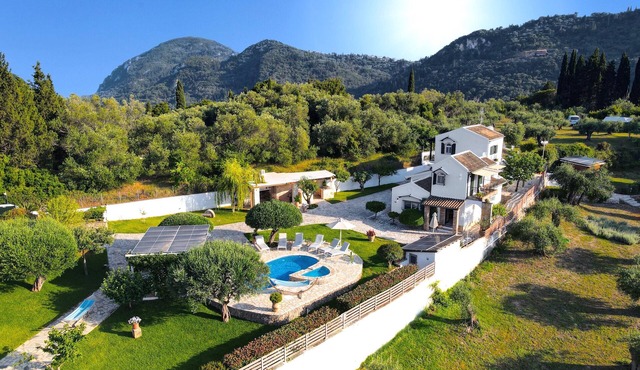 Rare 10-Acre Villa with Pool and Guesthouse for 9 Guests Near Corfu Town in Gastouri