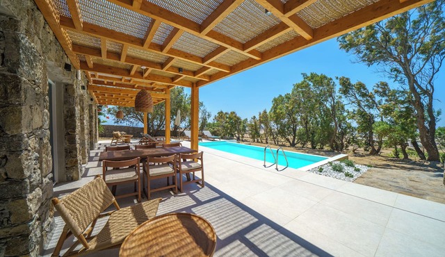 Secluded Cycladic serenity meets an endless blue horizon in Mykonos in Mykonos