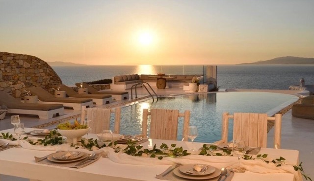 SUPERB LUXURY SUNSET SEA VIEW VILLA POOL-Yoga-Surf by Calypso Sunset in MYKONOS