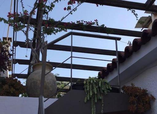 Theonis House. Hearth of town with roof-garden in Aegina Town