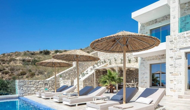 Twin Villas, pool, sea view, BBQ, luxury, quiet in Τοπική Κοινότητα Πλατάνου