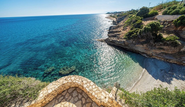 Villa 4, Brio Complex | Star Seafront Villa, Infinity Pool & Jetty | Sleeps 8-10 in Skala