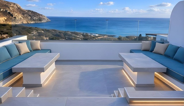 Villa 'Aqua Blue 2' with Private Pool and Sea View in Amoopi