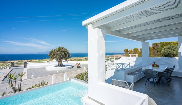 Villa 'EMERALD'- Private Pool & Private Outdoor Heated Hydromassage Spa in Santorini