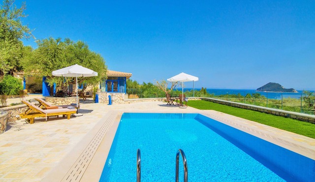 Villa Vakis with breathtakig panoramic sea view. in Ag. Sostis