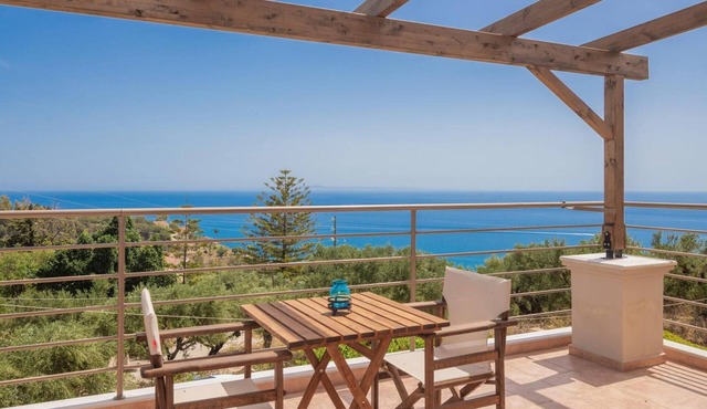 Villa 'Zante Oliva Blu-Seaview With' with Sea View, Wi-Fi & Air Conditioning in Zakynthos Town