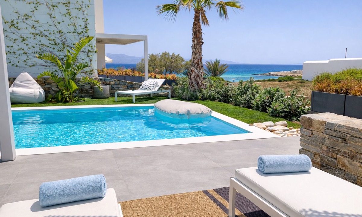 Ampelas Villa | Brand New Private Seafront Villa with Private Pool right on the sea