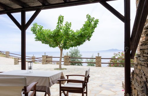 Megas Yialos-Nites House | Andros Serenity-Adults Only-Sea view-pool/jacuzzi stone residence