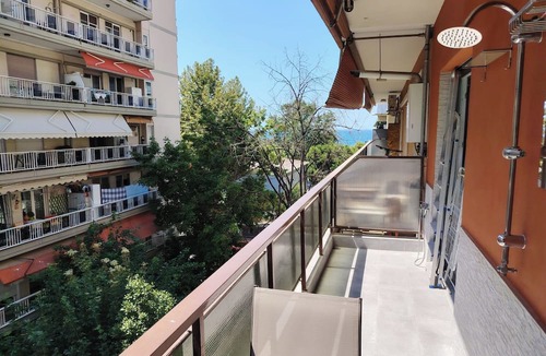 Thessaloniki Apartment | Tritos - Sleeps 11 - Balcony - Parking - Sea View