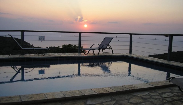 Watching the Sun Immerse Into The Sea Painted With The Color Of The Fire in Lefkada